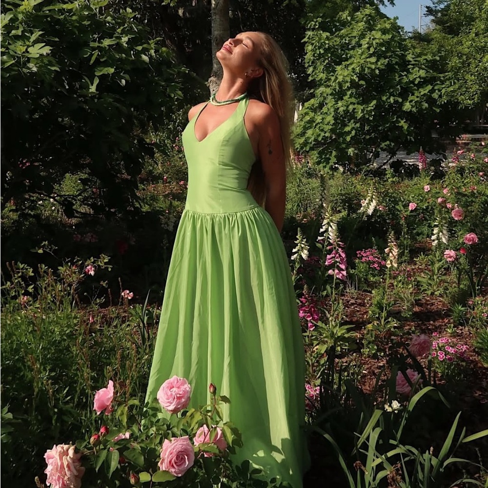 Show Me Your MuMu Lime Green Halter Maxi Dress - Picture 2 of 14